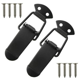 MEETOOT 2pcs Stainless Steel Spring Loaded Toggle Latches Hasps Clamps with Screws, Black