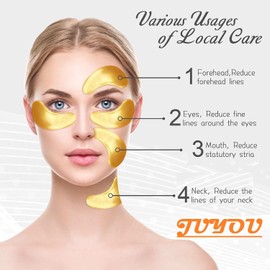 60Pcs/30Pairs 24k Gold Eye Mask, Collagen Eye Mask Pads, Dark Circle Dilute, Under Eye Mask Gold, Under Eye Patches, Hydrogel Eye Patch, Eye Gel Mask