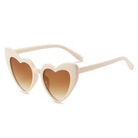 YooThink Love Heart Shaped Sunglasses for Women,Vintage Cat Eye Mod Style Retro Glasses (Green)