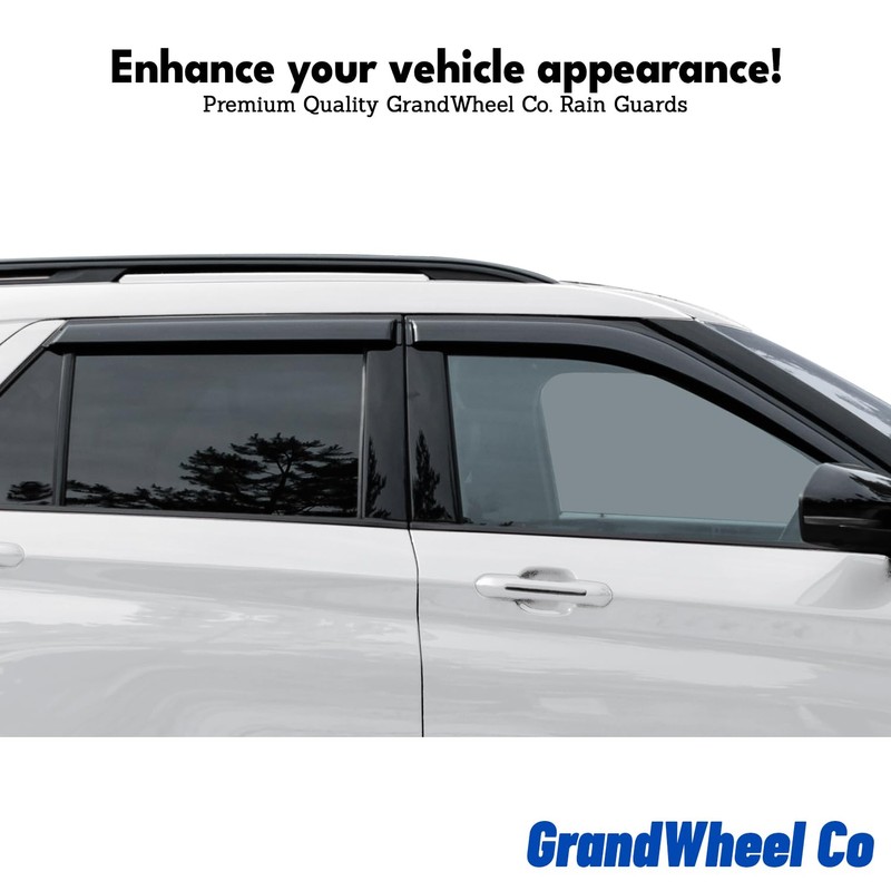 Window Deflectors Smoke Tinted Tape-On Side Window Vent Visor Deflectors