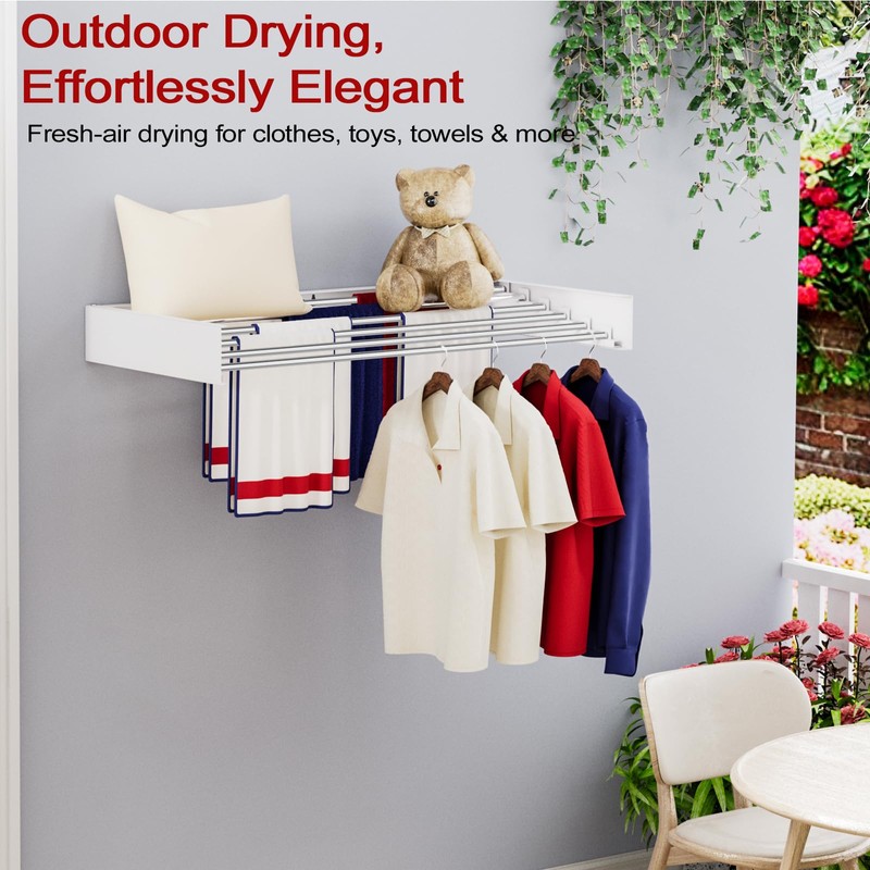 SOLVESTIS Wall Mounted Drying Rack 40", Foldable Laundry Drying Rack