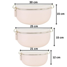 Blade Gold Bum Bag Women's Genuine Leather, Stylish Belt Bag with 2 Patterned and Leather Removable & Adjustable Wide Belts, Crossbody Bag Women, High-Quality Chest Bag for Women, Cream Gold-1, bum