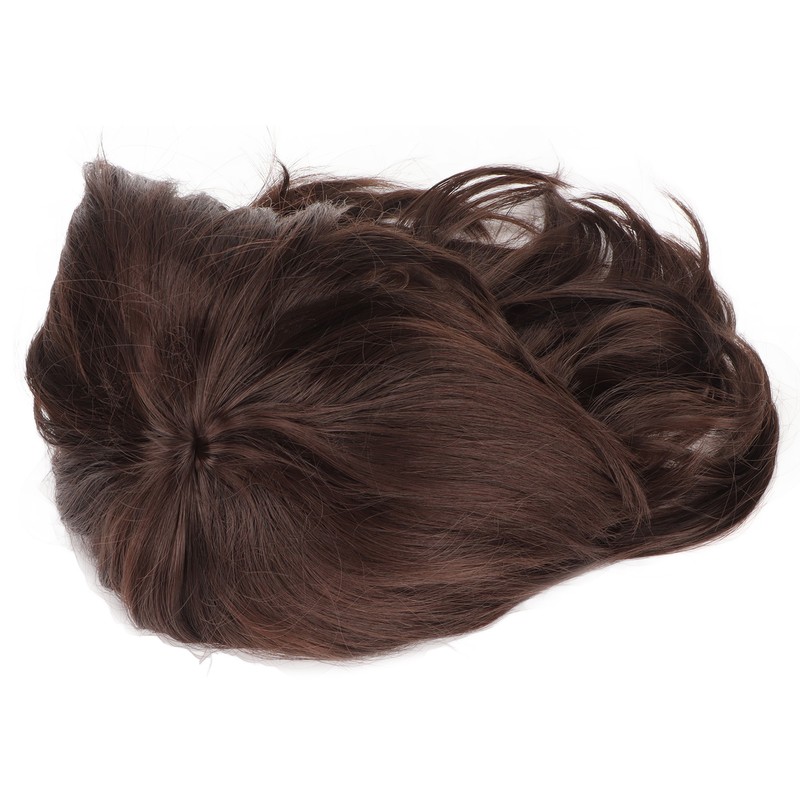 Men Wig Short Brown Straight Breathable Inner Mesh Soft Fluffy