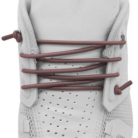 NDTEZUGT 1/10" Elastic Thin Shoelaces Stretchy Round Bungee Strings Replacement Shoelaces for On Cloud Sneakers, brown