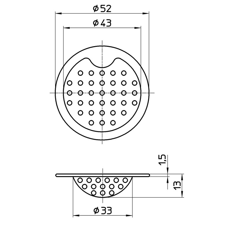 SANEI PH3920 Bathroom Sink Waste Strainer, Stainless Steel, Punching Hole,
