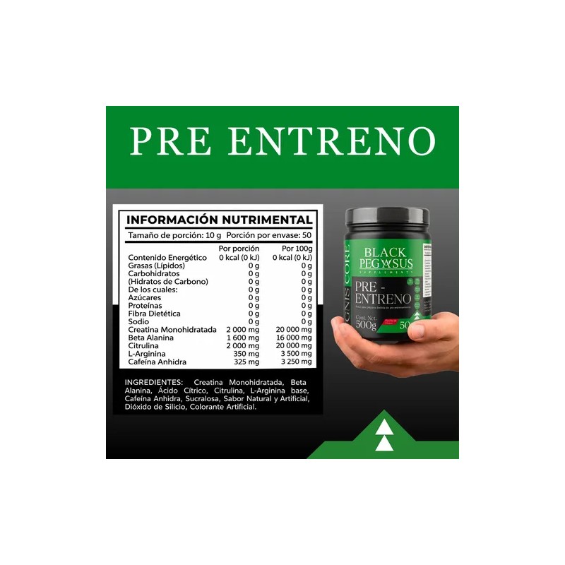 Creatina Monohidratada Birdman Pre Entreno Black Pegasus