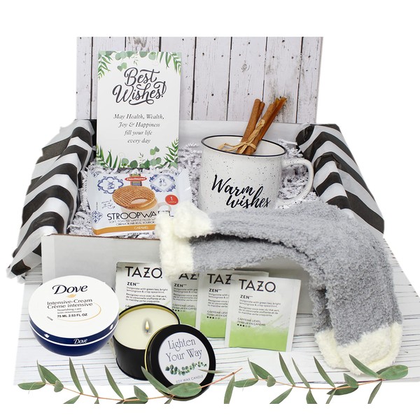 Sympathy Care Package Gift for women | Thinking of you gift basket | BFF Self care gift Women's Birthday Gift Box for Mom, Wife, Relaxing gift set for her | Encouragement military gift w/ snacks mug