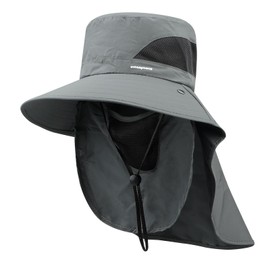 Clakllie UV Protection Hat, 360 Degree Sun Shade Cover, UPF 50+ Measured, Hay Fever Protection, Wide Brim, Large Size, Breathable, Windproof, Sun Protection, UV Protection, Foldable, Includes Chin