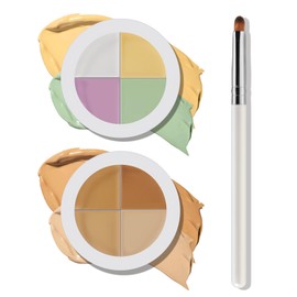 AFGHOUZ Concealer & Color Corrector Kit, Lightweight With Brush, Cover Dark Circles, Brighten Skin, Create Natural Flawless Base Makeup
