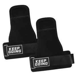 Dokpav 2 PCS Leather Lifting Wrist Strap with Cowhide Pad, Non-Slip Lifting Straps Gym Wrist Straps, Training Accessories for Fitness Strength Training Powerlifting Pull Up for Men Women