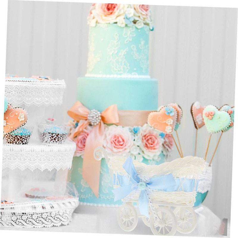 Abaodam Cute Baby Shower Candy Basket 2pcs Handmade Rattan Woven