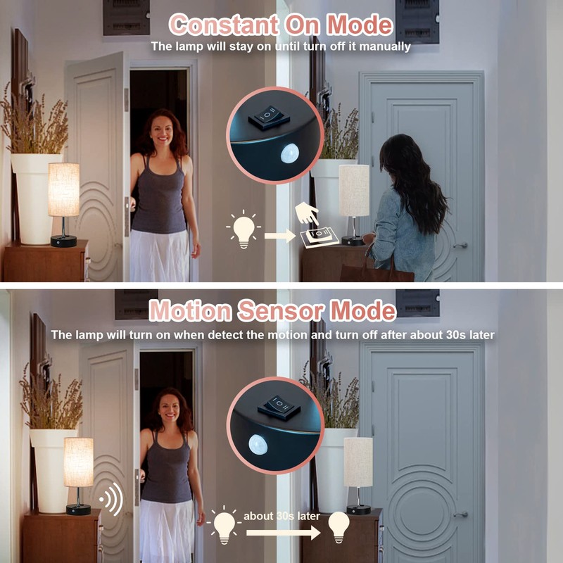 lifeholder Table Lamp with Motion Sensor and Constant on Mode,