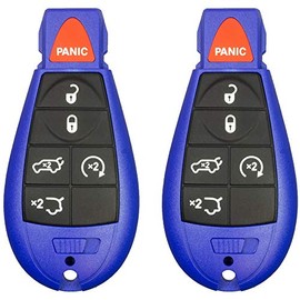 2 New Blue Keyless Entry 5 Buttons Remote Start Car Key Fob Fobik M3N5WY783X, IYZ-C01C For Grand Cherokee & Commander