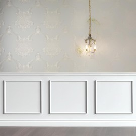 Colingmill 3 Set Accent Wall Molding Kit Premade Wainscoting Panels Wall Molding Peel and Stick Panel White Pre Cut Trim for Walls Picture Frame Molding for Home Decoration(12 x 24 Inch)