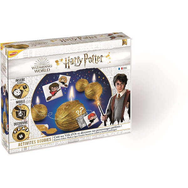 Joustra - Harry Potter - Coffret pour créer des Bougies Alliant Cire et Gel - Made in France - Loisirs créatifs pour Enfants dès 8 Ans, Doré
