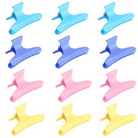 12 Piezas Pinzas Mariposas para Cabello, Pinzas para El Cabello para Mujeres, Pinzas para el pelo de salón, herramienta de peluquería para peinar seccionar cortar y colorear (4 colores)