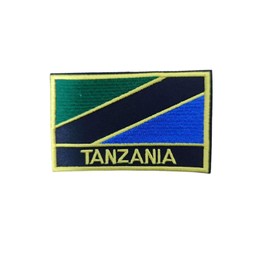 Uijokdef 1 parche de bandera multinacional para planchar o coser bordado, táctico militar nacional multinacional (Tanzania)