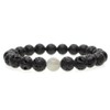 COAI Men's Lava Stone and Gemstone Bracelet, volcanic stone, Volcanic