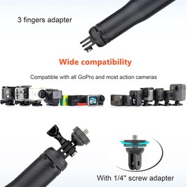 Waterproof Selfie Stick Floating Hand Grip Tripod Compatible with GoPro Hero 13 12 11 10 9 8 7 Black Insta360 X4 X3 and Most Action