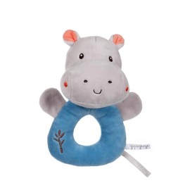GIPSY Toys - Plush - Hochet Seepotam - Bamboo Series - 14cm S/Card - Blue and Grey - 1st Age