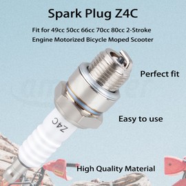 Amavoler Z4C Spark Plug Aftermarket Replacement Parts Fit for 49cc 50cc 66cc 70cc 80cc 2 Stroke Engine Motorized Bicycle Bike Moped Scooter Yamaha JOG50 90 ZX50 QJ50 DX100... (2 pcs)