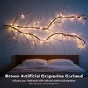 9.8 Ft Brown Artificial Grapevine Garland, Small Faux Tree Trunk