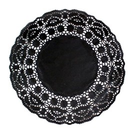 Garcia de Pou Round Doilies, 9 cm, Paper, Black