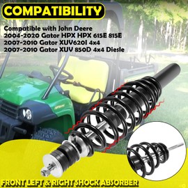 Front Left & Right Shock Absorber for John Deere Gator UTV HPX, HPX 615E, 815E, XUV620I, XUV850D,Replaces AM137957 AM135372 Front Coil-over Spring Shock Absorbers