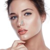 Wendalern Crystal Moon Nose Ring Silver Fake Septum Nose Rings