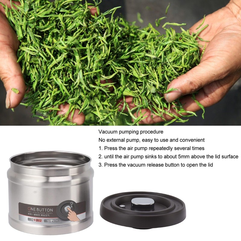 Vacuum Coffee Canister, Stainless Steel Coffee Vacuum Container Airtight Coffee