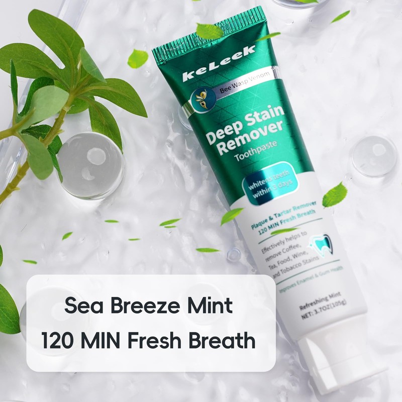 Whitening Toothpaste(3.7oz) - Deep Stain Removal,Long-Lasting Freshness for Sensitive Gum