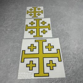 DXYMOO Car Styling Vinyl Decal for Jerusalem Cross Crusaders Five-fold Truck Auto Outdoor Triangle Window 3PCS