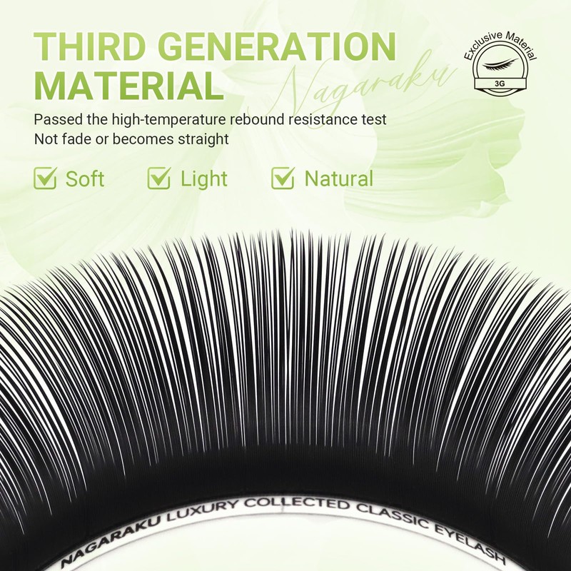 NAGARAKU Individual Eyelash Extensions, Luxury Collected Classic Single Lashes Upgraded