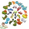MOKIDO Pack of 23 construction vehicle patch kit, iron-on patches,