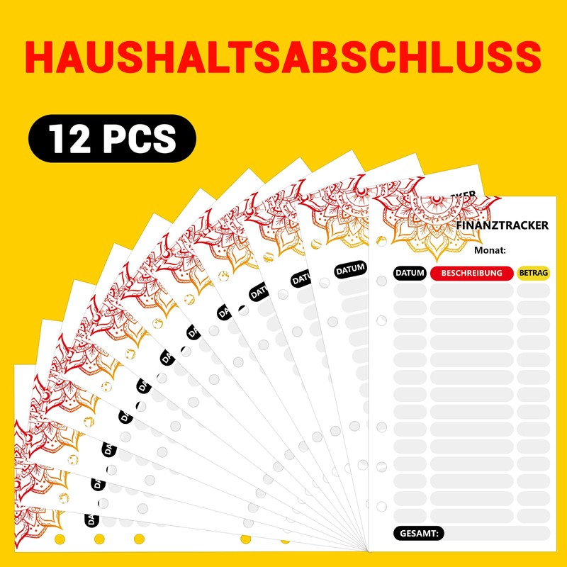 German Budget Planner with Coloured Dividers