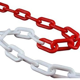 Marwotec Verbindungselemente Barrier Chain 10 m Red/White 6 mm Thickness Plastic Chain 10 m in Bag Chain for Shutting Off Surfaces, Highly Visible, Stable and Handable