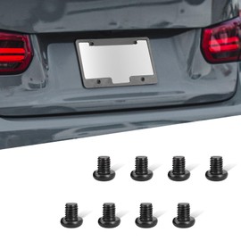 WINUERK 8PCS Rear License Plate Screws, M5-0.8X6mm Stainless Steel Car Plate Screw, Phillips Machine Pan Head 18-8, Black Zinc Plated Auto License Plate Frame Screws Replacement for Model 3, Y (6MM)