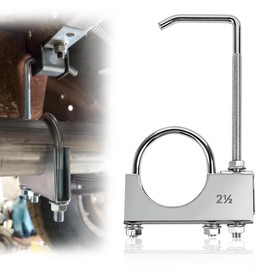 Vurixfo 2.5 Inch Universal Clamp On Exhaust Hanger, U-Shaped Galvanized Exhaust Clamp Adjustable Muffler Pipe Clamps with Hanger for Fixing Exhausts System Silencer Pipes and Suspension Parts