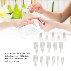 Uñas Postizas Semitransparentes Ultrafinas Sin Tallar, Esmeriladas Transparentes, Ultra Semiesmeriladas para Bodas, Citas y Fiestas (Gota de Agua)