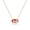 AYWFCBF Birthstone Necklace for Women, 14k Gold Plated Cubic Zirconia