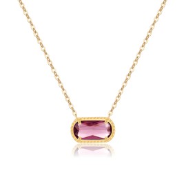 AYWFCBF Birthstone Necklace for Women, 14k Gold Plated Cubic Zirconia February Birthstone jewelry for Sister Mothers Wife Birthday Gifts for Women