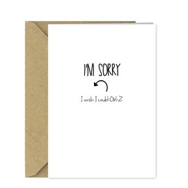 I'm Sorry Greetings Card - I wish I could undo