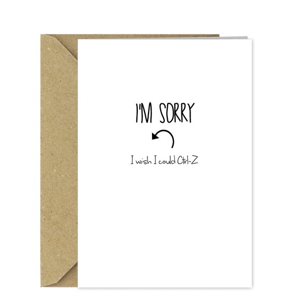 I'm Sorry Greetings Card - I wish I could undo