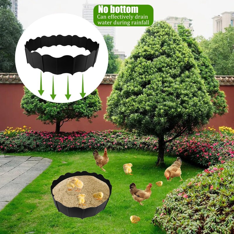 Dust Bath Ring for Chick Bottomless Chicken Coop Cleaner Container