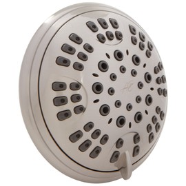 Aqua Elegante Brushed Nickel 1.8 GPM Luxury Shower Head, 6 Settings, BPA Free, Self-Cleaning Nozzles, Durable Brass Fittings
