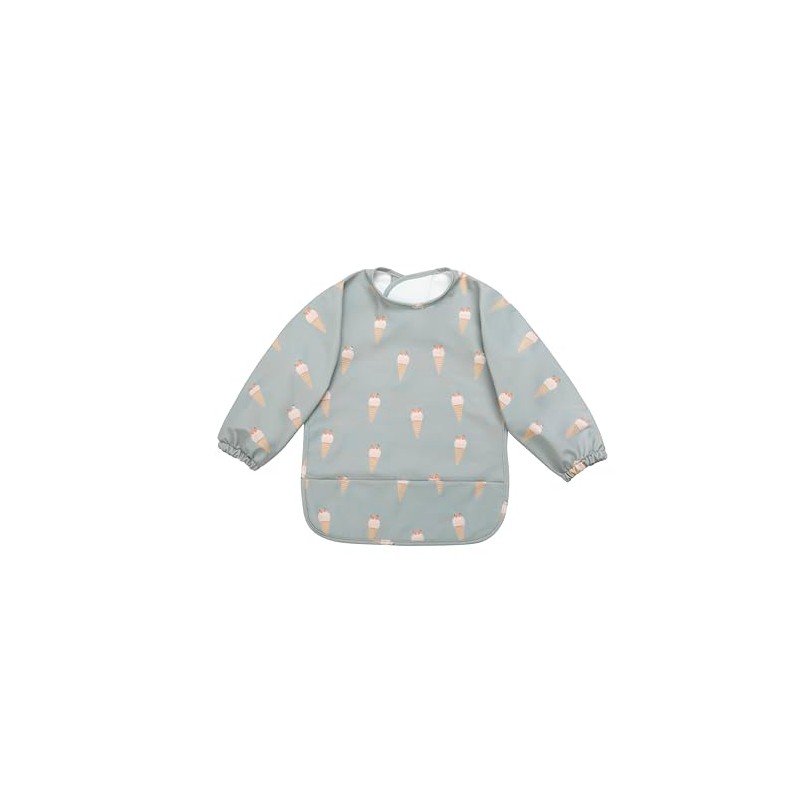 Kindsgard Sleeved Bib Polyester, Ice Mint