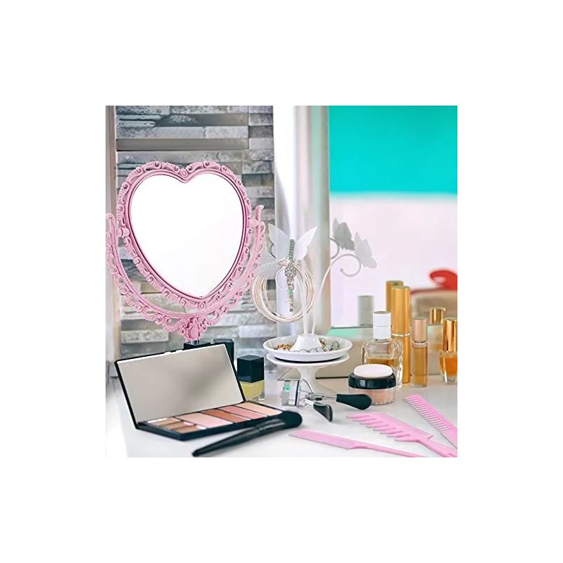 Chengu Espejo Giratorio De Doble Cara Forma De Corazon Con