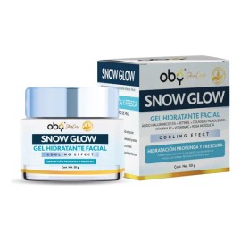 Oby Gel Hidratante Facial con Acido Hialuronico, Rosa Mosqueta, Retinol, Vitamina E, Colageno, Vitamina B7. Efecto Frio Snow Glow