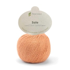 Pascuali Sole 90% Cotton (Pima), 10% Cashmere Wool for Knitting and Crocheting, Colour: Peach 63