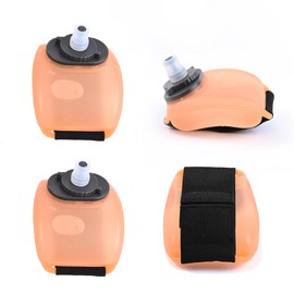 MIXNEX 7oz Wrist Water Bottle with Twist Cap and Spout, Water Bottle No Straw, Portable Swell Water Bottle Sports for Running, Gym, and Outdoor, BPA-Free Compact Design, 2Pcs Orange Clear Water Bottle